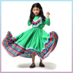 მექსიკური კაბა ბავშვებისთვის, მექსიკური ტრადიციული კაბა, საბავშვო ფორმები