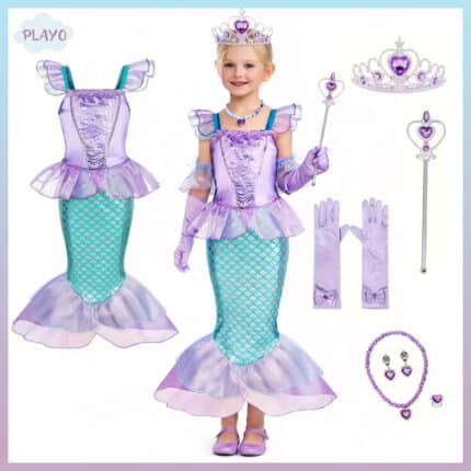 ქალთევზას ფორმა აქსესუარებით, ქალთევზას კაბა, არიელის კაბა