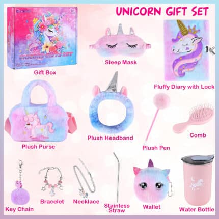 უნიქორნის სასაჩუქრე ნაკრები გოგონებისთვის, უნიქორნის ნაკრები, დაბადების დღის საჩუქრები ბავშვებისთვის