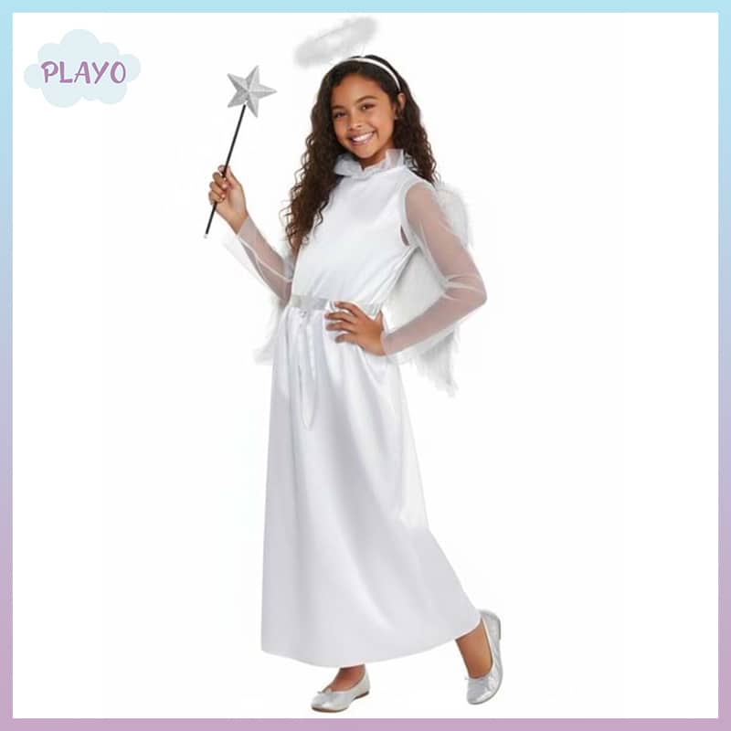 ანგელოზის ფორმა ბავშვებისთვის ანგელოზის ფორმა, ანგელოზის კოსტუმი, ანგელოზის კაბა ბავშვებისთვის