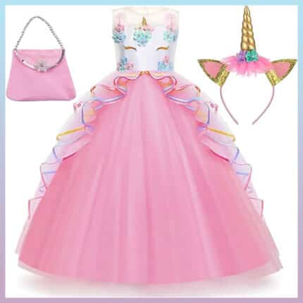 უნიქორნის კაბა აქსესუარებით ბავშვებისთვის, უნიქორნის ფორმა, უნიქორნის კაბა