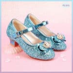 ცისფერი ფეხსაცმელი ქუსლით, საბავშვო ფეხსაცმელი ქუსლით