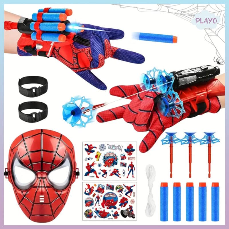 სპაიდერმენის ნაკრები ბავშვებისთვის, სპაიდერმენის ქსელი, სპაიდერმენის ნიღაბი, სპაიდერმენის ფორმა