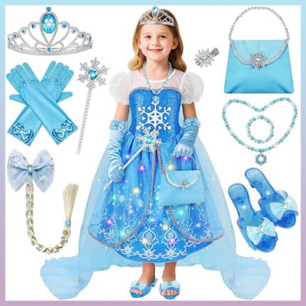 ელზას კაბა აქსესუარებით, ეზლას ფორმა, ელზას კაბა, elzas kaba