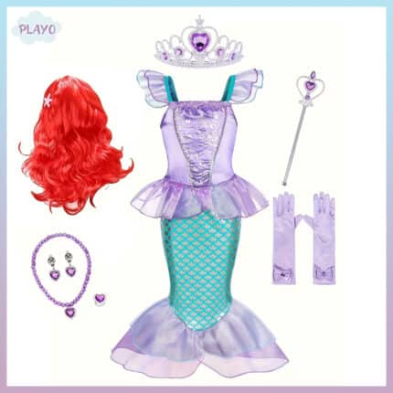 ქალთევზას ფორმა აქსესუარებით, ქალთევზას კაბა, არიელის კაბა