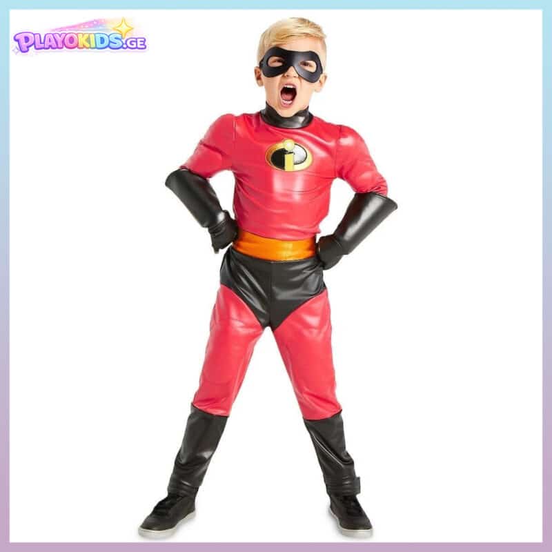 დეშის ფორმა ბავშვებისთვის - The Incredibles, დეშის კოსტუმი, სუპერგმირის კოსტუმი ბავშვებისთვის, საბავშვო სუპერგმირის კოსტუმი